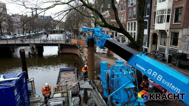 World Heritage-listed Dutch Canal Quay Wall Renovation Project Pilot-phase press-in work completedの画像