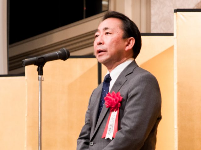 乾杯のご発声をいただいた 日本防災プラットフォーム代表理事　西口尚宏様