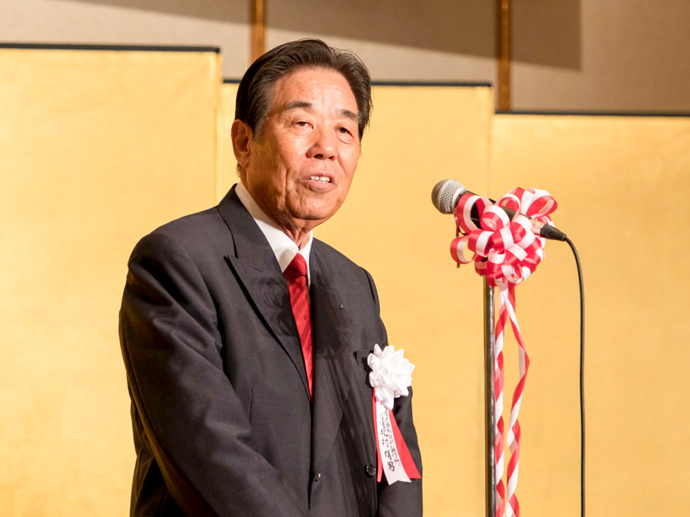 挨拶を行う当社代表取締役社長 北村精男